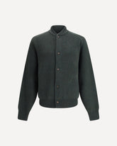 Embroidered Virgin Wool Cardigan - GREEN | Base Blu