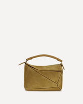 Borsa a Mano Featherlight Puzzle piccola in suede  - BEIGE | Base Blu