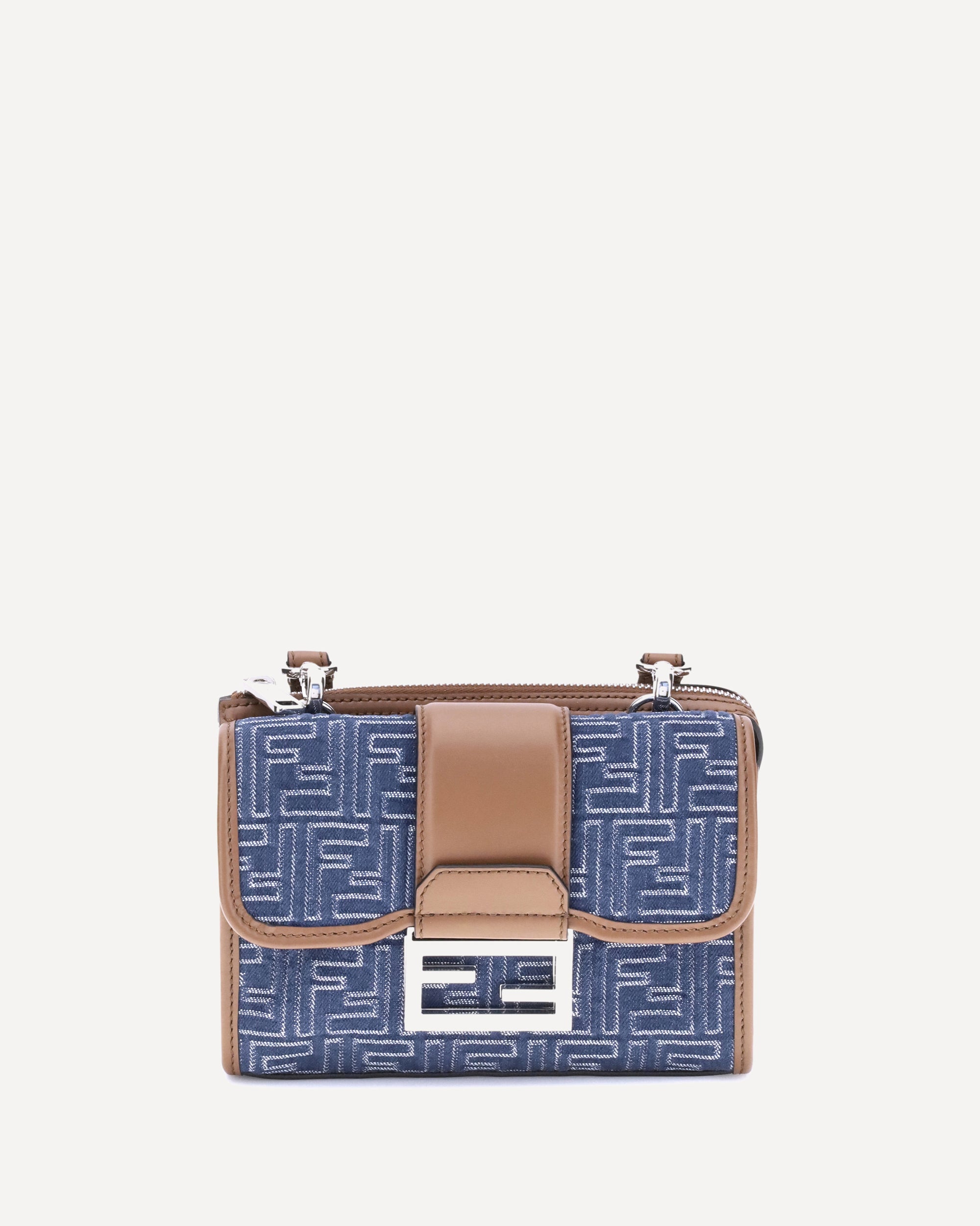FENDI Baguette denim Shoulder Bag BLUE | Base Blu