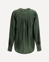 Camicia incrociata in seta - VERDE | Base Blu