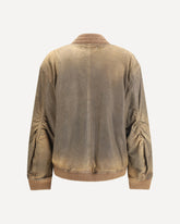 Brown Leather Jacket with zip closure - BROWN | Base Blu