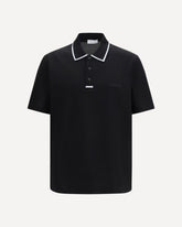 Polo con dettaglio a righe  - NERO | Base Blu