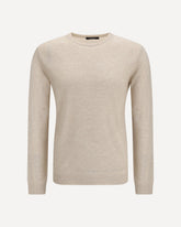 Crewneck Sweater in cashmere and linen - BEIGE | Base Blu