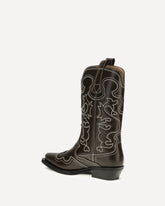 Faux-leather texan Boots - BROWN | Base Blu