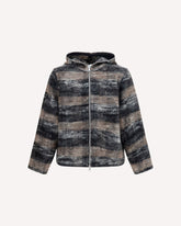 Hooded checked knit Sweatshirt - GREY | Base Blu