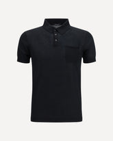 Short-sleeve Polo in cotton - BLACK | Base Blu