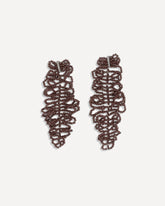 Sculptured Leaf Earrings in 925 sterling silver - BORDEAUX | Base Blu