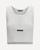 Ribbed tank Top - WHITE | Base Blu