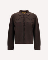 Cropped Western cashmere Shirt - BROWN | Base Blu