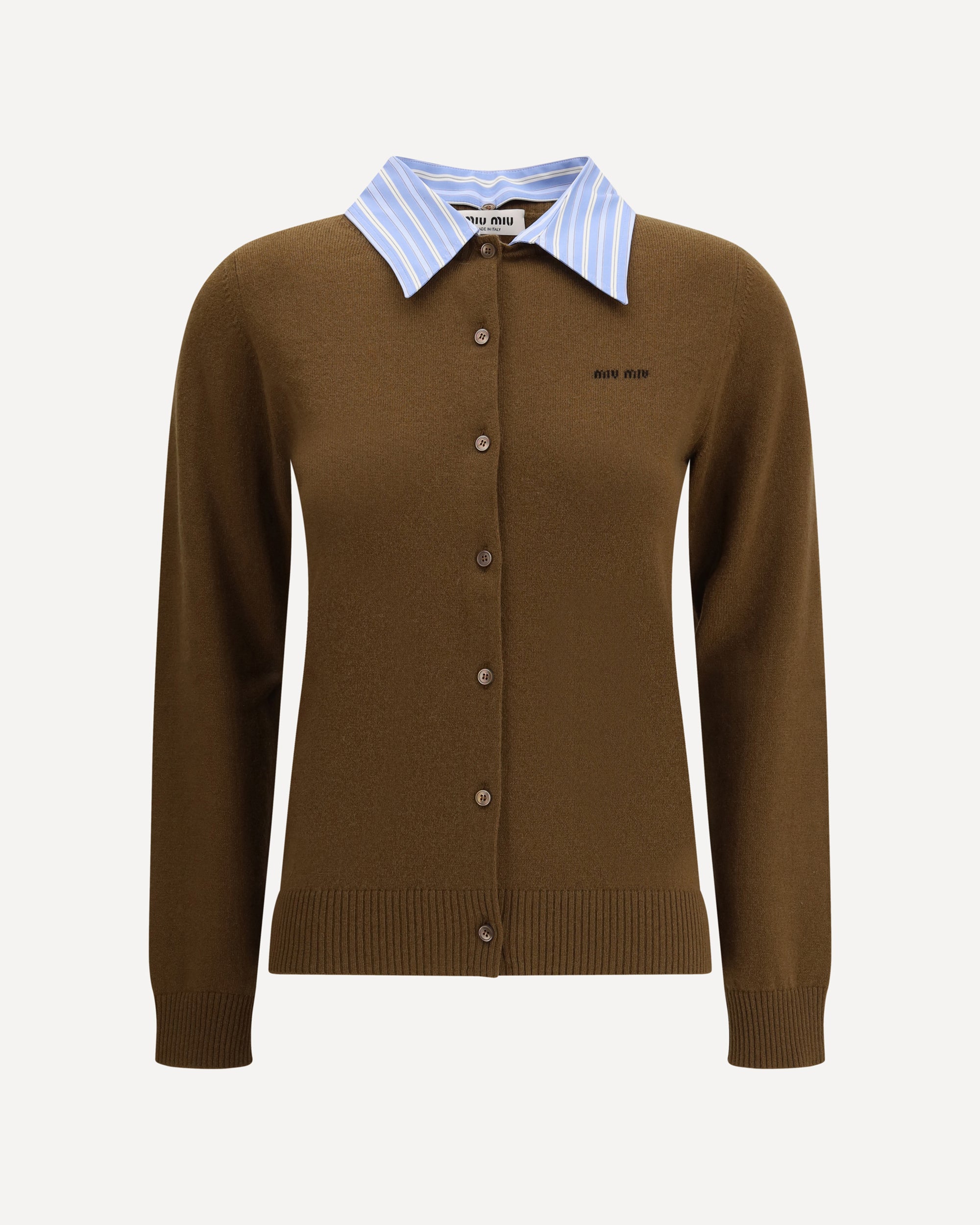MIU MIU Cashmere Cardigan BROWN | Base Blu