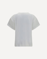 Cotton T-shirt with sheer sleeves and side panels - WHITE | Base Blu