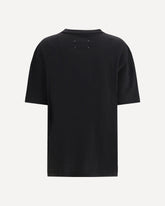 T-shirt in cotone con stampa lettering tono su tono - NERO | Base Blu