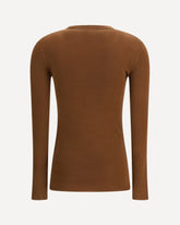 Ribbed wool Cardigan - BROWN | Base Blu