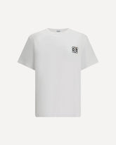 Anagram Embroidered Logo with a cat T-Shirt - WHITE | Base Blu