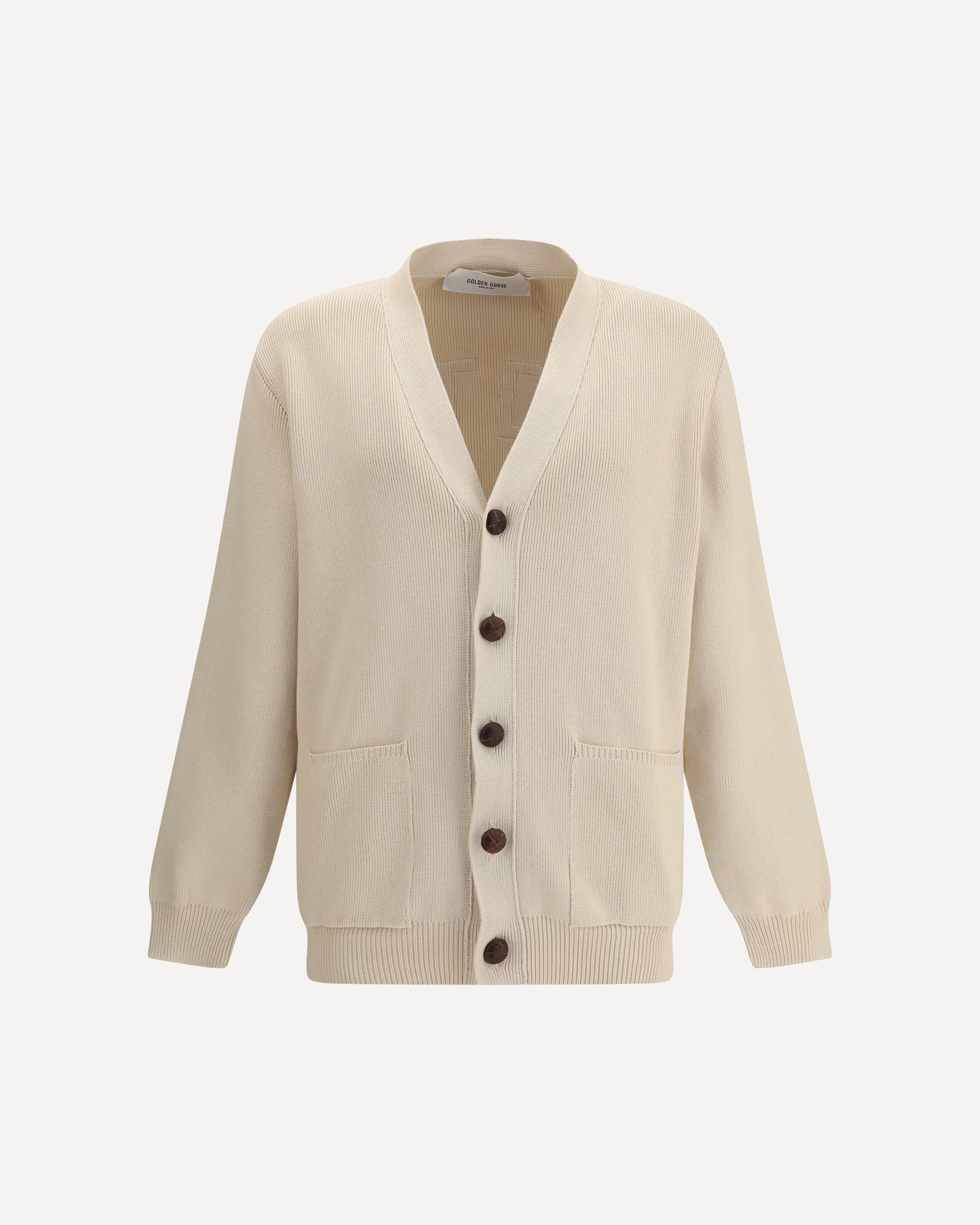 GOLDEN GOOSE Organic cotton Cardigan CREAM | Base Blu