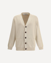 Cardigan in cotone organico - CREMA  | Base Blu