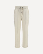 Track stretch-fleece Pants with monili detailing - CREAM | Base Blu
