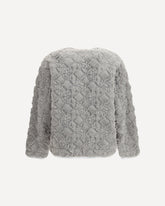 Faux fur Coat with Divine embroidery and toggles - GREY | Base Blu