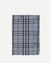 Knight Check wool and silk Scarf - LIGHT BLUE | Base Blu