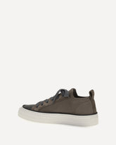 Cotton knit and suede Sneakers - BROWN | Base Blu