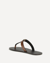 Sandali infradito in pelle  - MARRONE | Base Blu