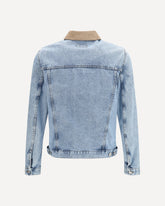 Denim Jacket with suede collar - LIGHT BLUE | Base Blu