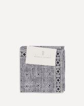 Ethnic-patterned silk Pocket Square - GREY | Base Blu