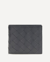 Bifold leather Intrecciato Wallet - BLACK | Base Blu