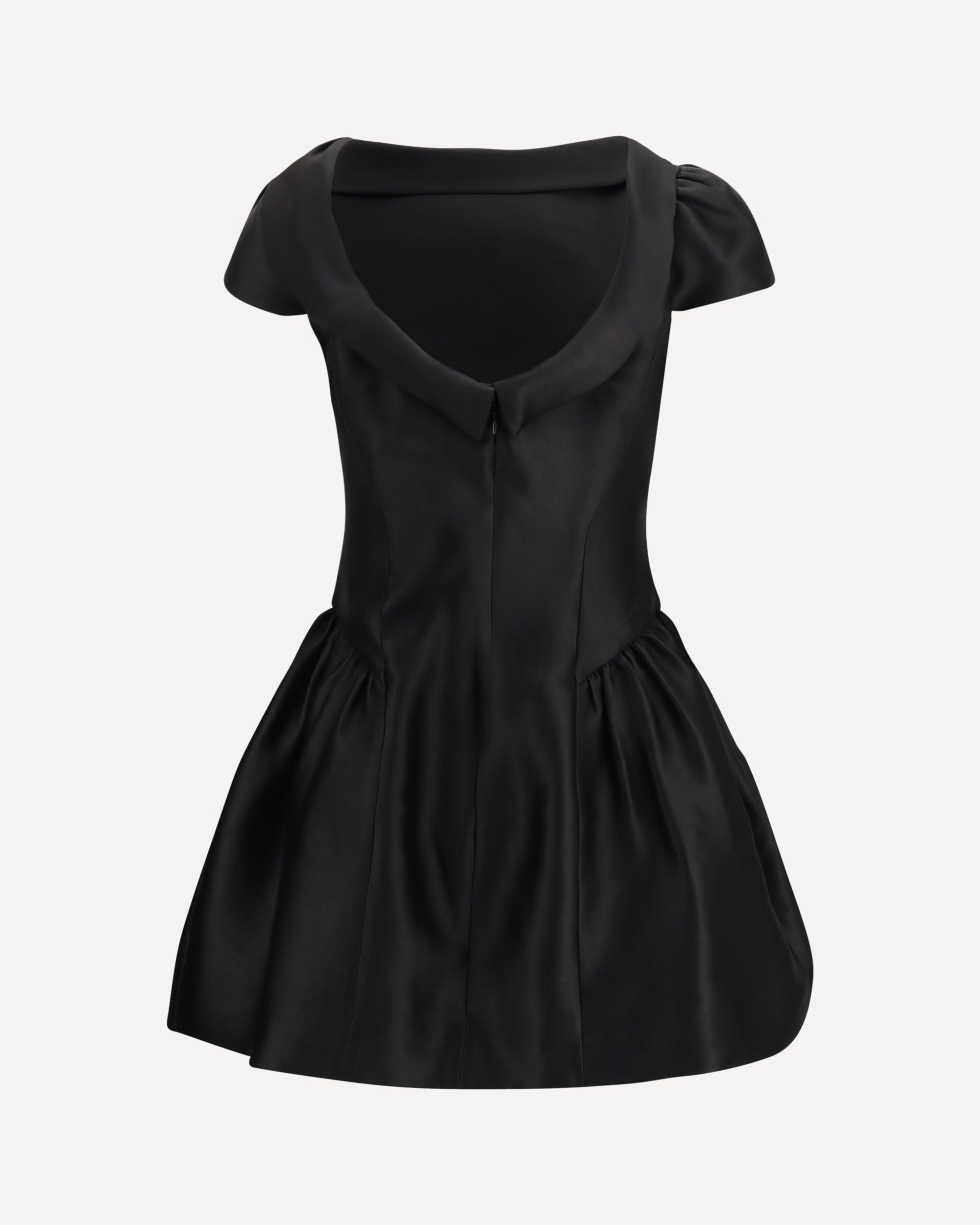 SELF-PORTRAIT Short taffeta Dress with collar BLACK
