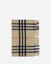 Wide Check Cashmere Scarf - BEIGE | Base Blu