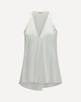 Cotton and silk satin Top - WHITE | Base Blu