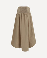 Corset-detail and ruched midi Skirt - BEIGE | Base Blu
