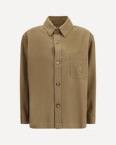 Overshirt Cassandre in gabardine di cotone e lino - VERDE | Base Blu