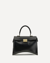 Medium Hourglass Avenue Top Handle Bag - BLACK | Base Blu