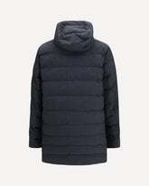 Long padded Hooded Jacket - GREY | Base Blu