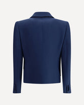 Single-breasted Blazer with bow - BLUE | Base Blu