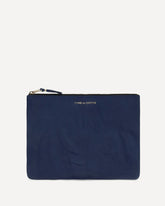 Vintage-effect leather Pouch - BLUE | Base Blu