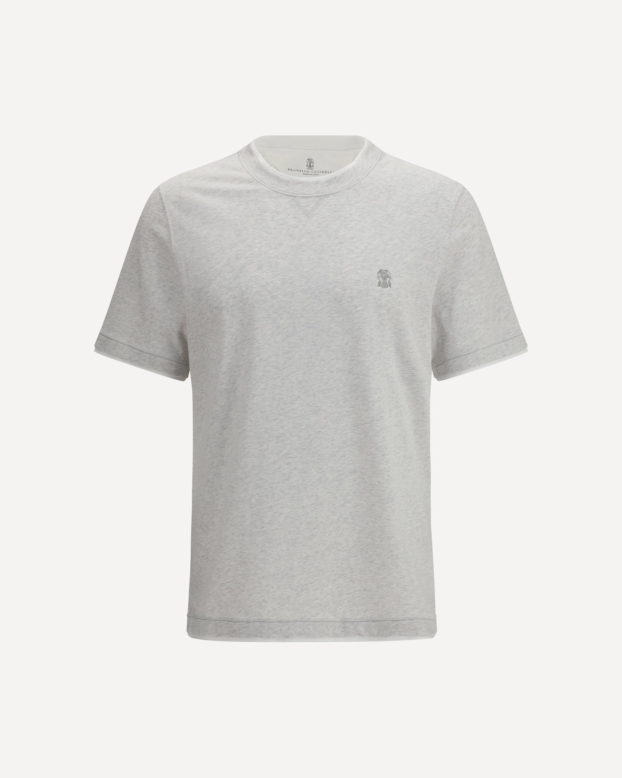 BRUNELLO CUCINELLI T-shirt in cotton with a logo GREY | Base Blu