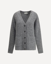 V-neck Alpaca and Wool-blend Cardigan - GREY | Base Blu