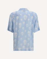 Skull-printed Hawaiian Shirt - LIGHT BLUE | Base Blu