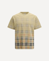 Check cotton T-shirt - BEIGE | Base Blu