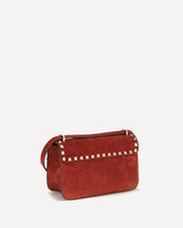 Rockstud mini suede Shoulder Bag - RED | Base Blu