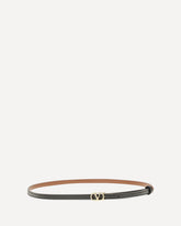 Reversible VLogo Signature glossy calfskin Belt - BLACK | Base Blu