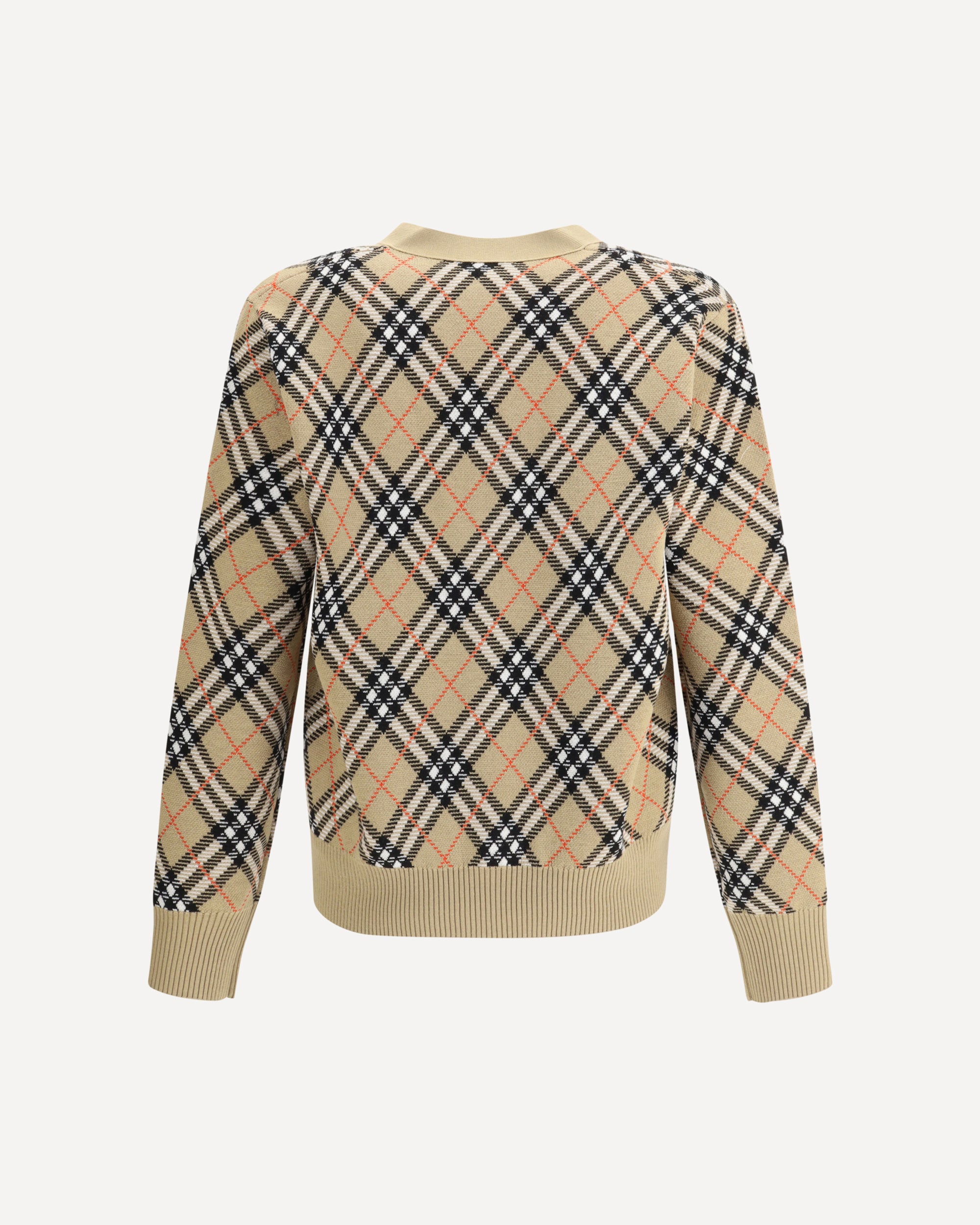 BURBERRY Archive Check wool Cardigan BEIGE | Base Blu