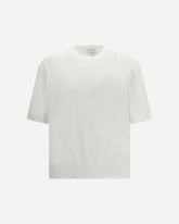 Cotton knitted T-shirt - WHITE | Base Blu