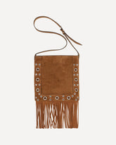 Suede leather Shoulder Bag - BROWN | Base Blu