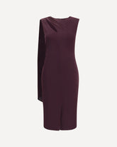 Jersey midi Dress with scarf - PURPLE | Base Blu