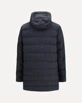 Long padded Hooded Jacket - GREY | Base Blu