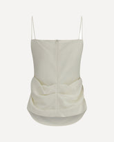 Draped silk Top with lace trim - CREAM | Base Blu