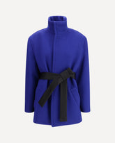Cappotto corto in lana - BLU | Base Blu